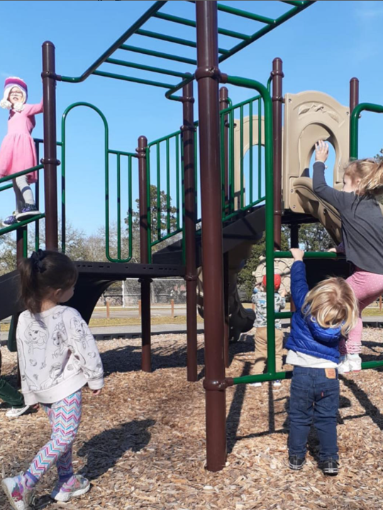 Children play at the park 